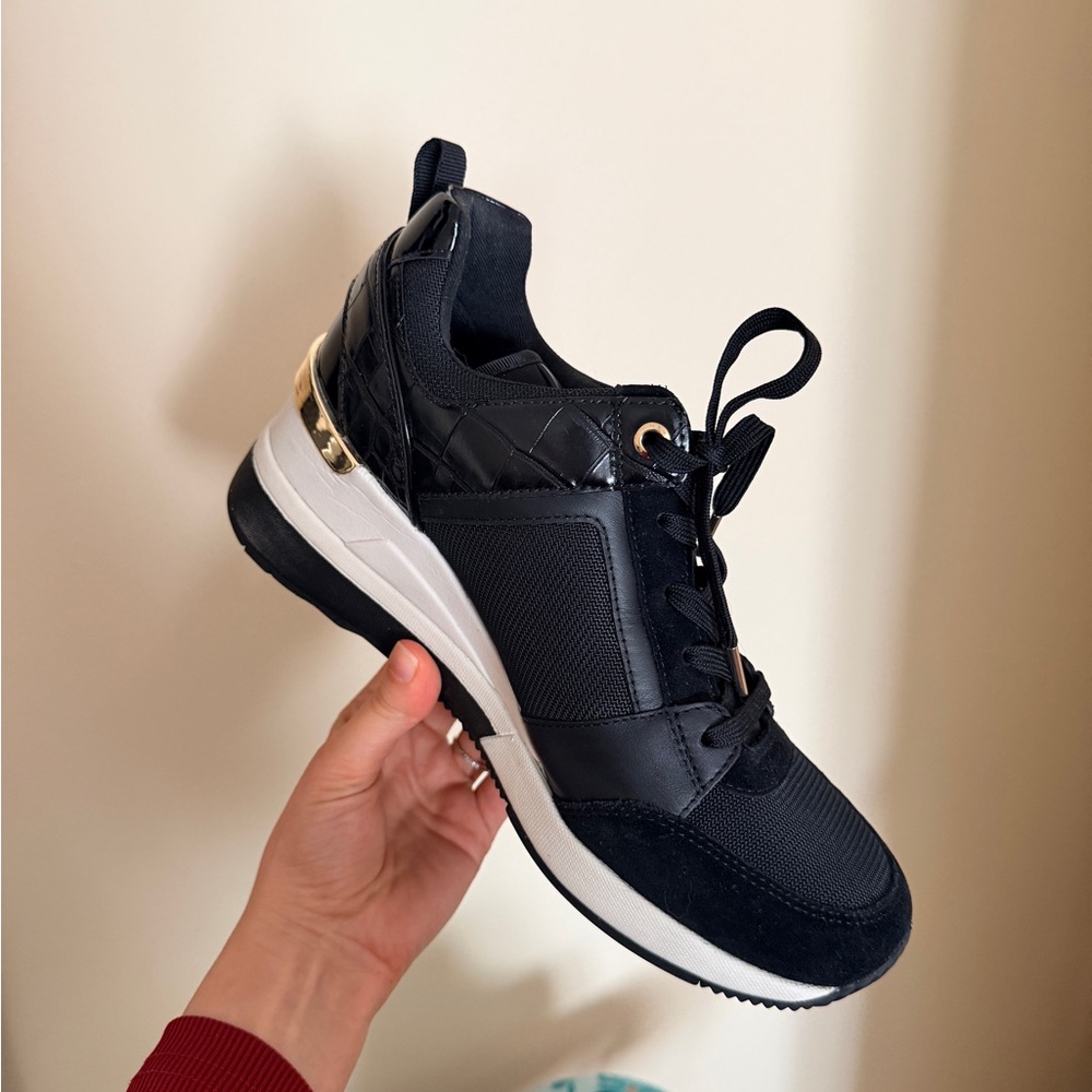Michael Kors Black and Gold Women's Sneakers